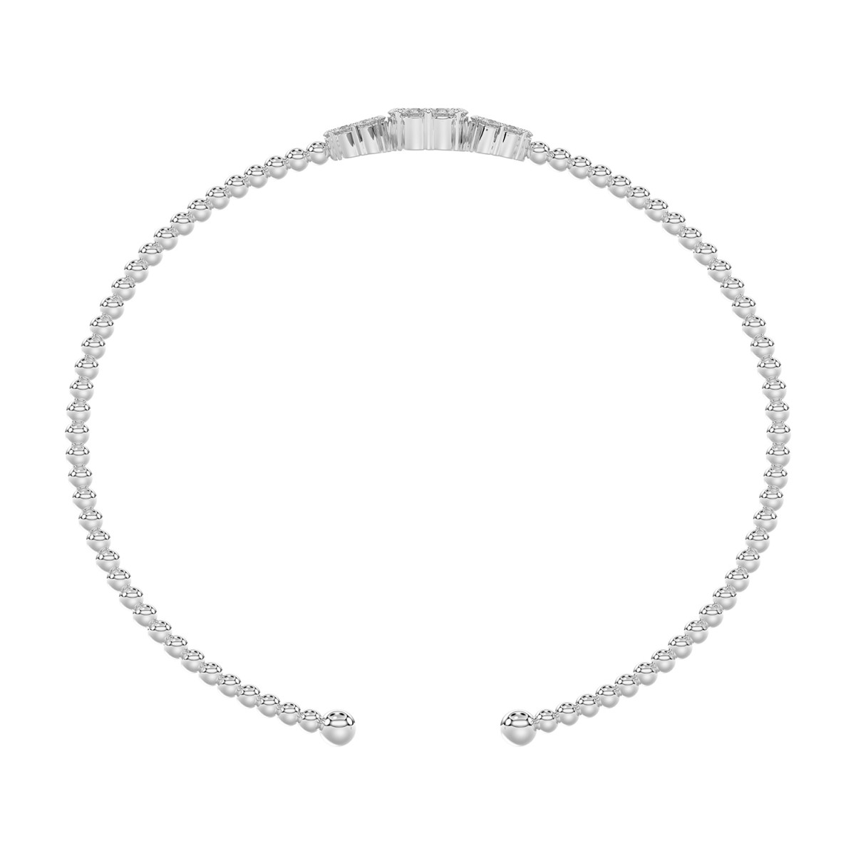 18K WHITE GOLD 1/2CT ROUND DIAMOND LADIES BANGLE 