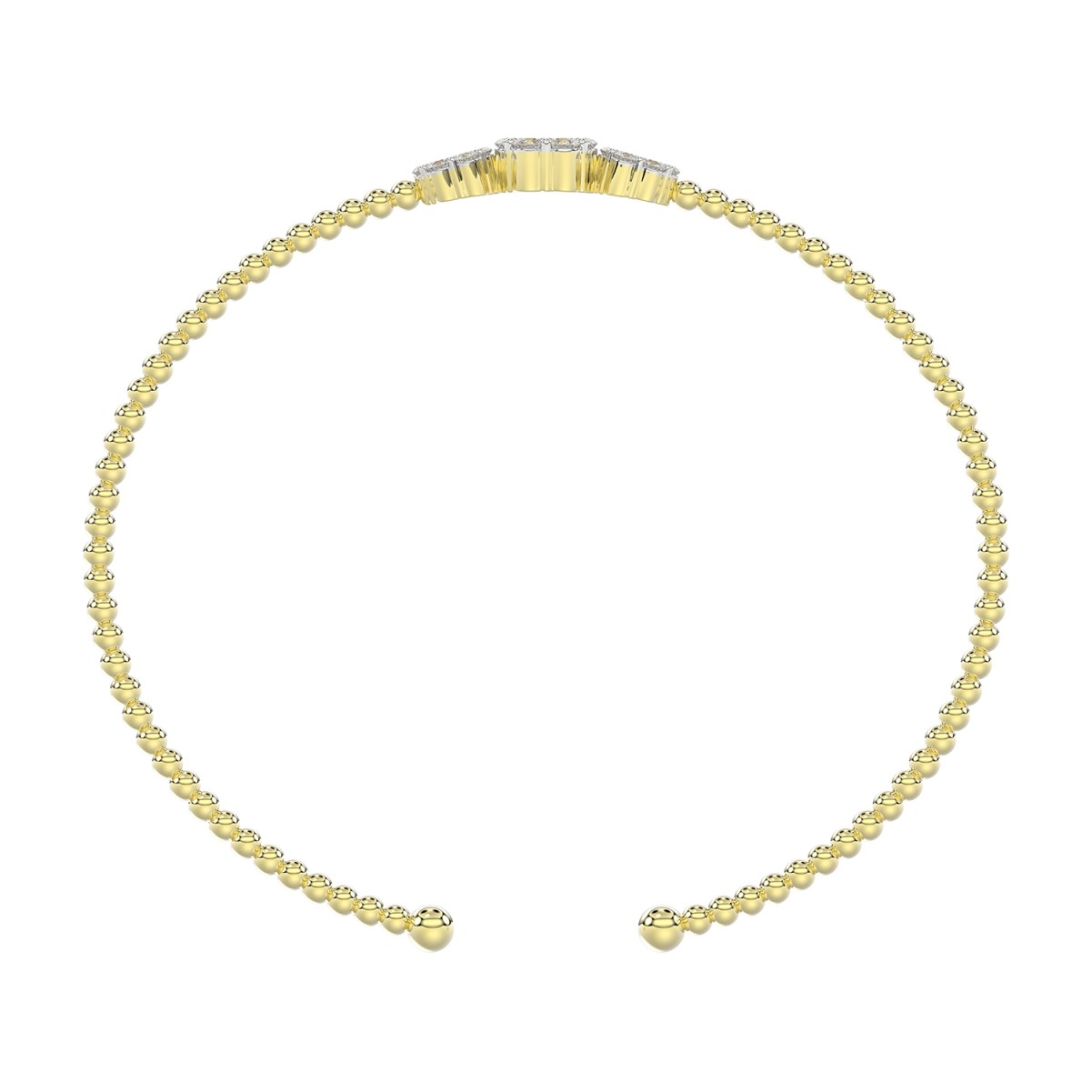 18K YELLOW GOLD 1/2CT ROUND DIAMOND LADIES BANGLE 