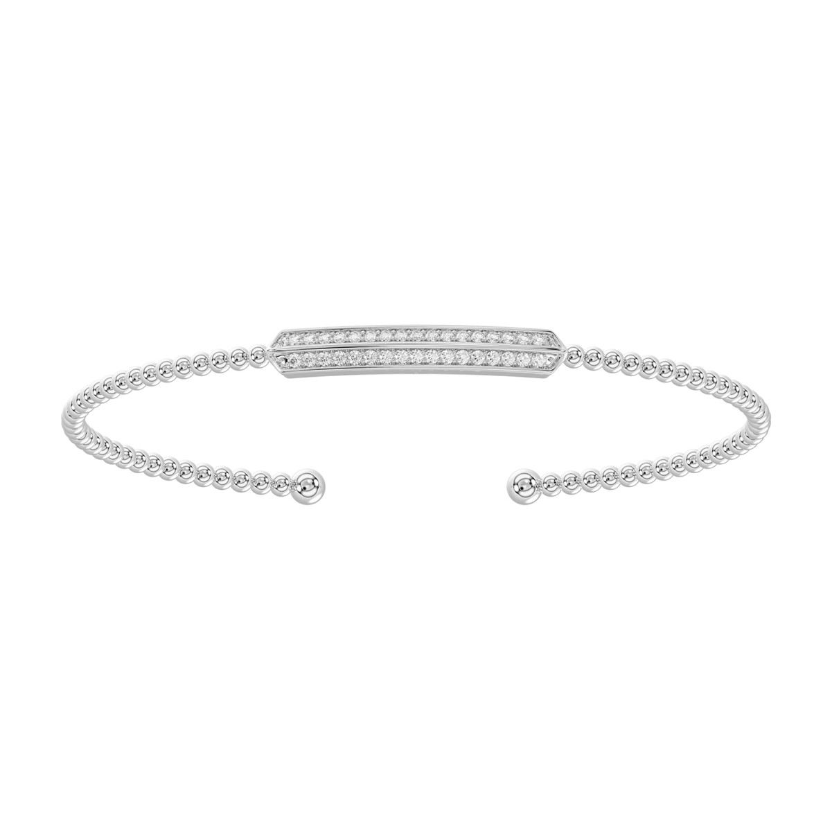 18K WHITE GOLD 1/5CT ROUND DIAMOND LADIES BANGLE 