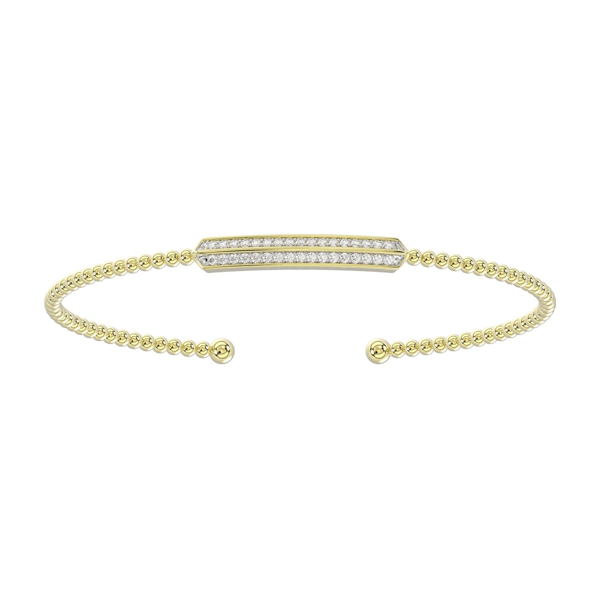 18K YELLOW GOLD 1/5CT ROUND DIAMOND LADIES BANGLE 