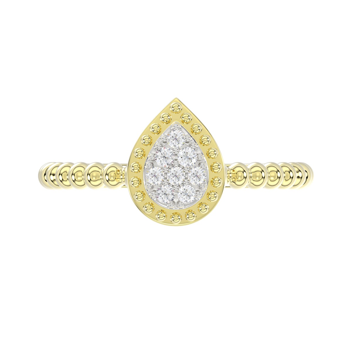 18K YELLOW GOLD 1/10CT ROUND DIAMOND LADIES RING 