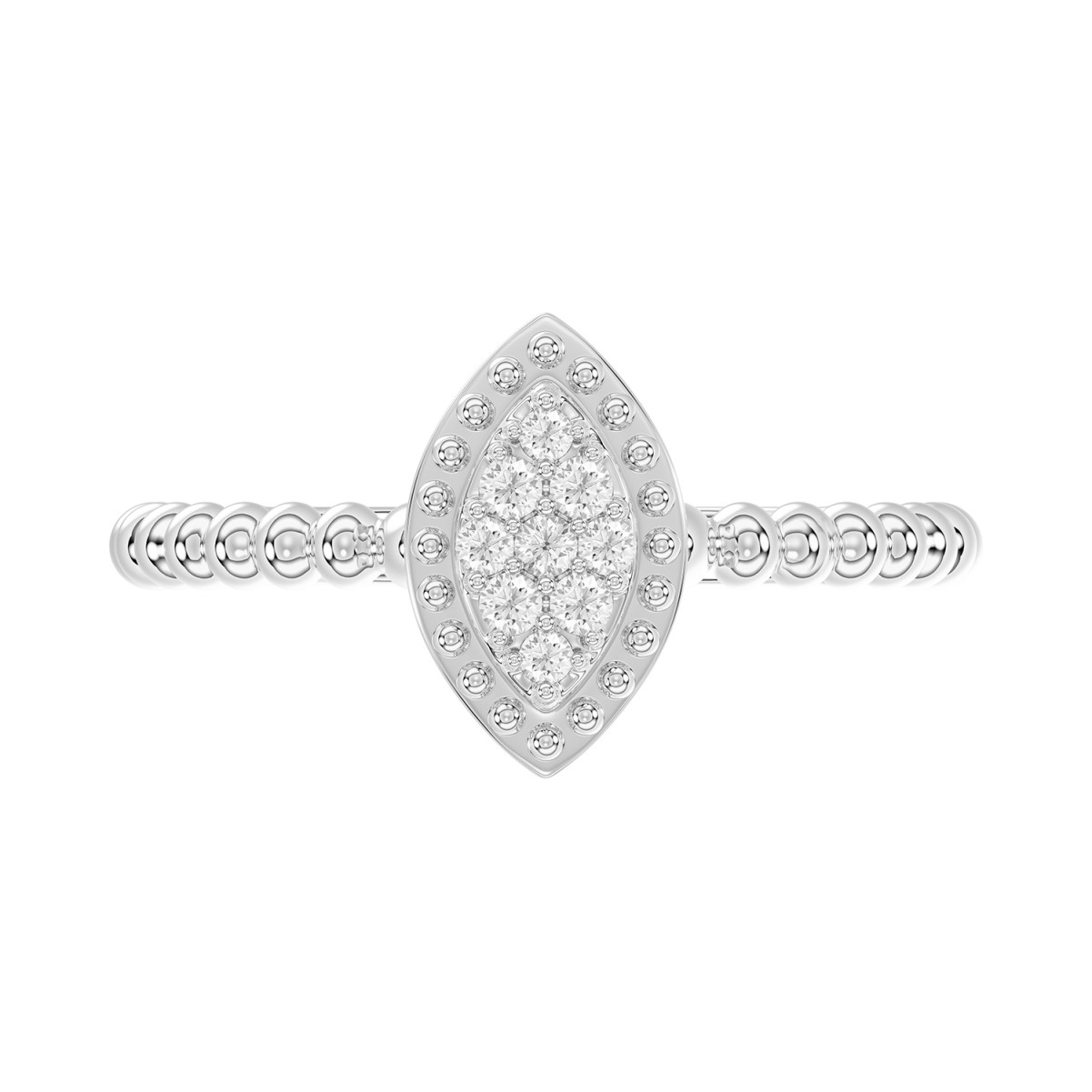 18K WHITE GOLD 1/10CT ROUND DIAMOND LADIES RING 