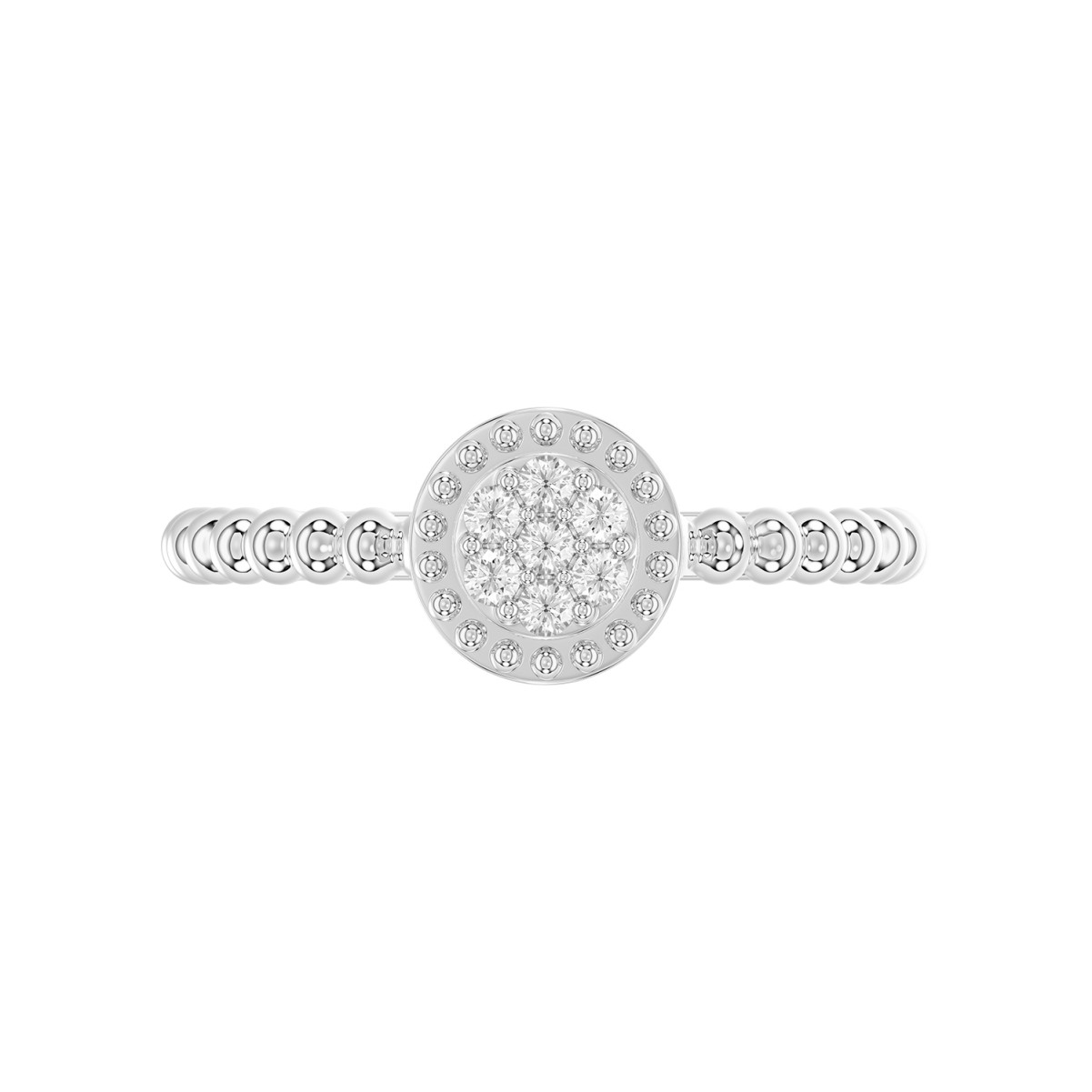 18K WHITE GOLD 1/10CT ROUND DIAMOND LADIES RING 