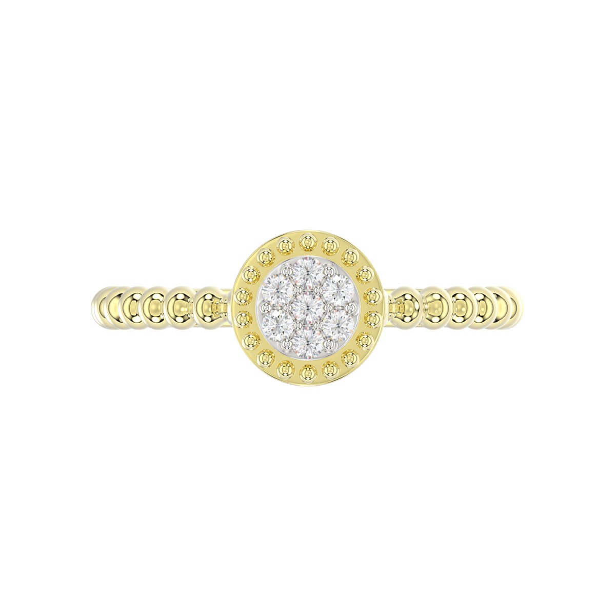 18K YELLOW GOLD 1/10CT ROUND DIAMOND LADIES RING 