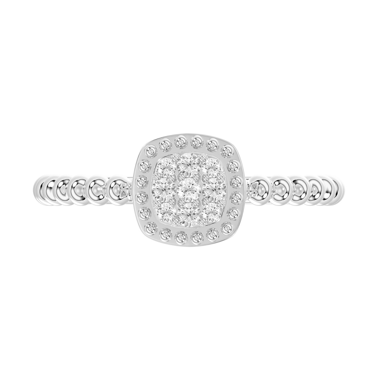 18K WHITE GOLD 1/10CT ROUND DIAMOND LADIES RING 