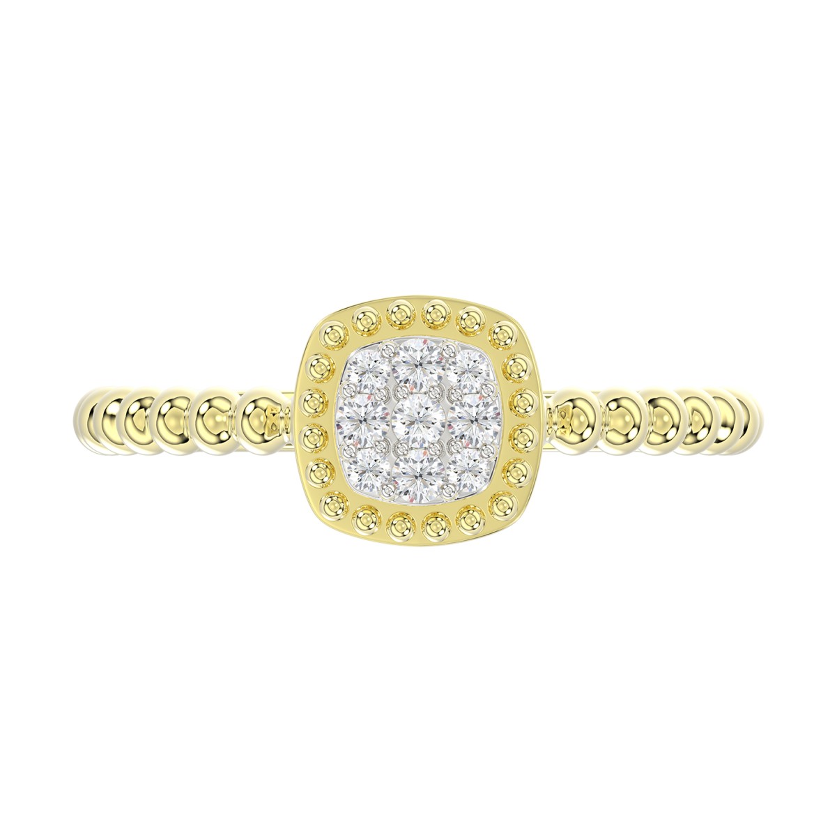 18K YELLOW GOLD 1/10CT ROUND DIAMOND LADIES RING 