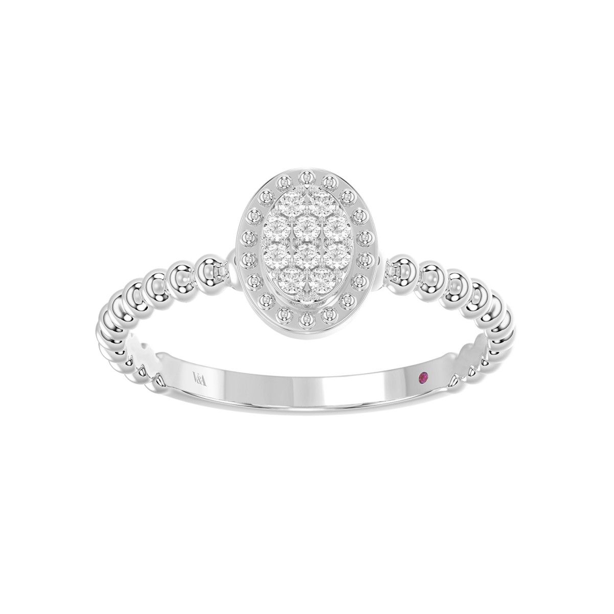 18K WHITE GOLD 1/10CT ROUND DIAMOND LADIES RING 