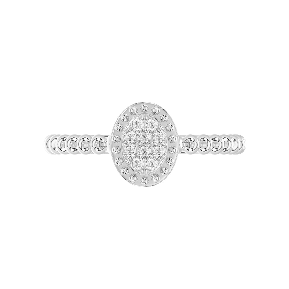 18K WHITE GOLD 1/10CT ROUND DIAMOND LADIES RING 