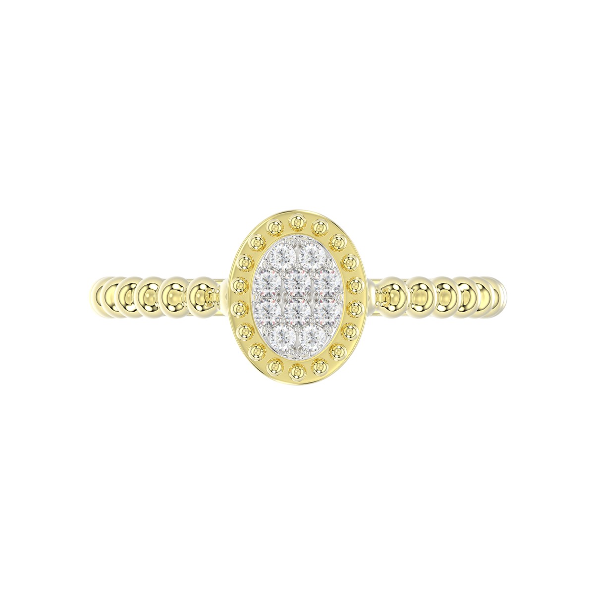 18K YELLOW GOLD 1/10CT ROUND DIAMOND LADIES RING 