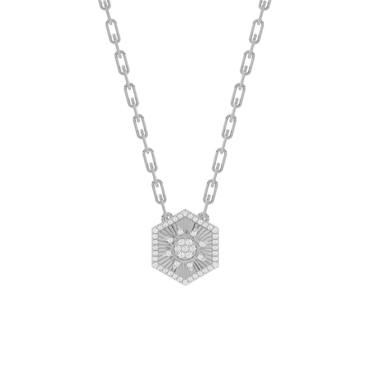 18K WHITE GOLD 1/4CT ROUND DIAMOND LADIES NECKLACE 