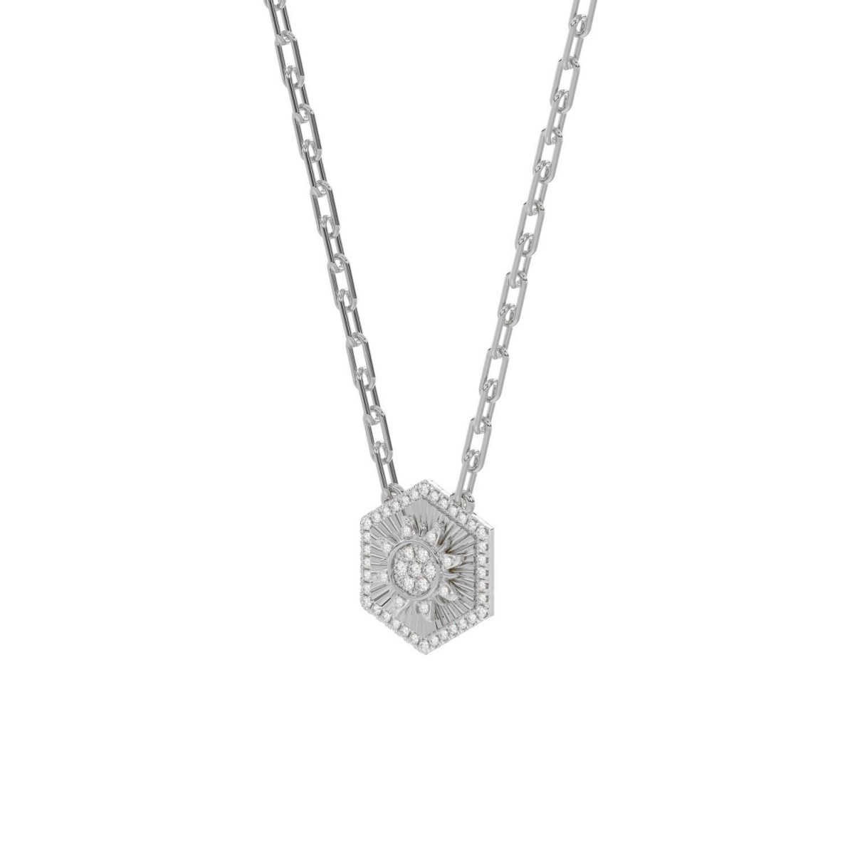 18K WHITE GOLD 1/4CT ROUND DIAMOND LADIES NECKLACE 