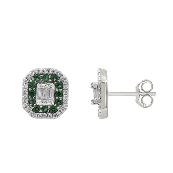 18K WHITE GOLD 3/4CT ROUND/BAGUETTE DIAMOND LADIES...