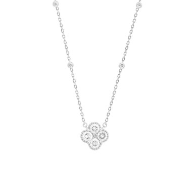 18K WHITE GOLD 1CT ROUND DIAMOND LADIES NECKLACE 