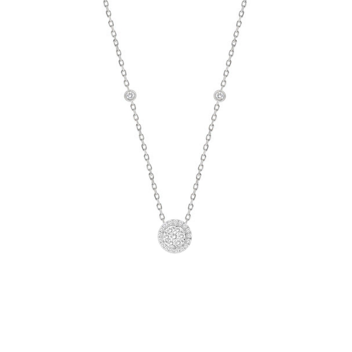 18K WHITE GOLD 1/3CT ROUND DIAMOND LADIES NECKLACE