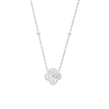 18K WHITE GOLD 1/2CT ROUND DIAMOND LADIES NECKLACE 