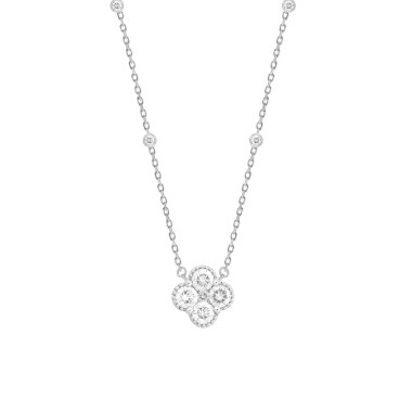 18K WHITE GOLD 1 1/2CT ROUND DIAMOND LADIES NECKLACE 