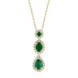 18K YELLOW GOLD 1 7/8TW ROUND/PEAR/OVAL DIAMOND LADIES PENDANT WITH CHAIN  (COLOUR STONE ROUND/PEAR/OVAL/EMERALD DIAMOND 1 3/8CT)