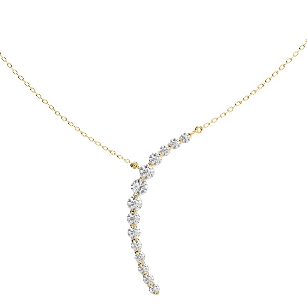 18K YELLOW GOLD 1CT ROUND DIAMOND LADIES PENDANT W...