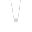 18K WHITE GOLD 7/8CT ROUND/PRINCESS DIAMOND LADIES NECKLACE 