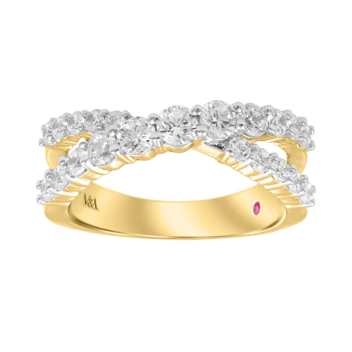 18K YELLOW GOLD 1CT ROUND DIAMOND LADIES FASHION RING