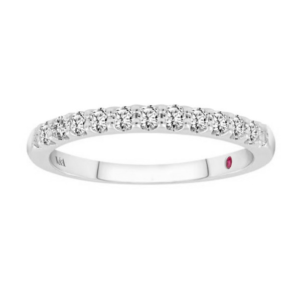 18K WHITE GOLD 1/2CT ROUND DIAMOND LADIES BAND ...