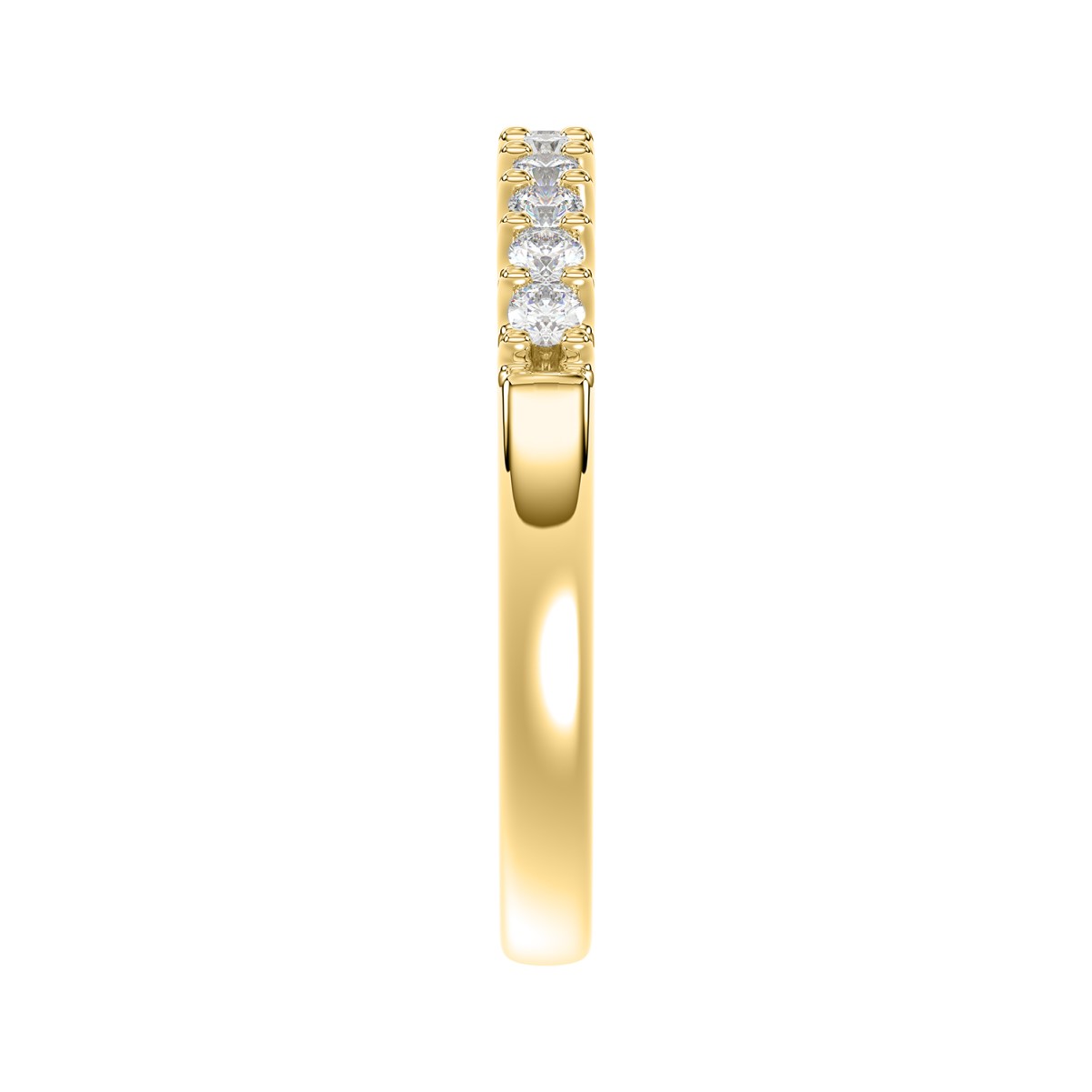 18K YELLOW GOLD 1/4CT ROUND DIAMOND LADIES BAND 