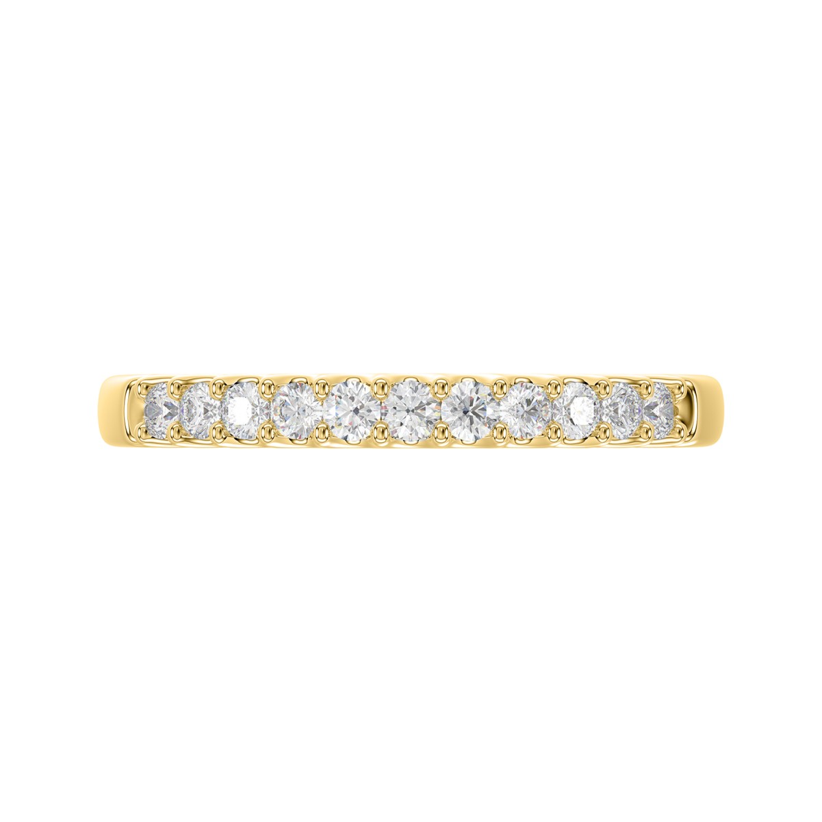 18K YELLOW GOLD 1/4CT ROUND DIAMOND LADIES BAND 