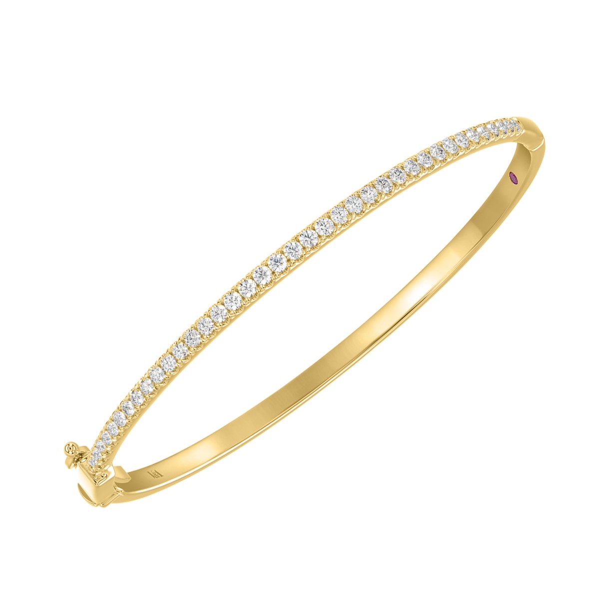 18K YELLOW GOLD 1CT ROUND DIAMOND LADIES BANGLE 