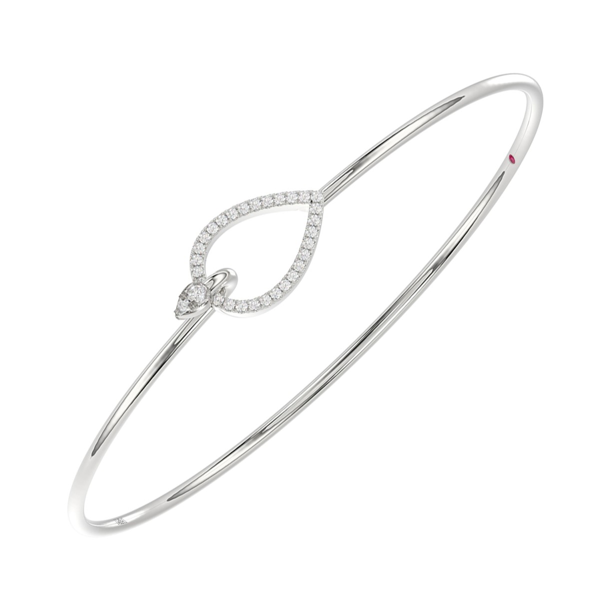 18K WHITE GOLD 1/5CT ROUND DIAMOND LADIES BANGLE 