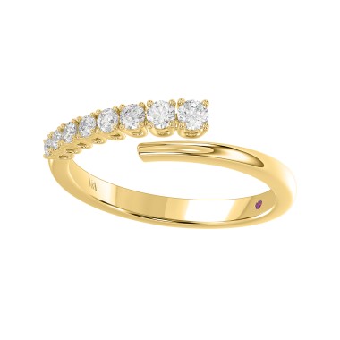 18K YELLOW GOLD 1/4CT ROUND DIAMOND LADIES BAND