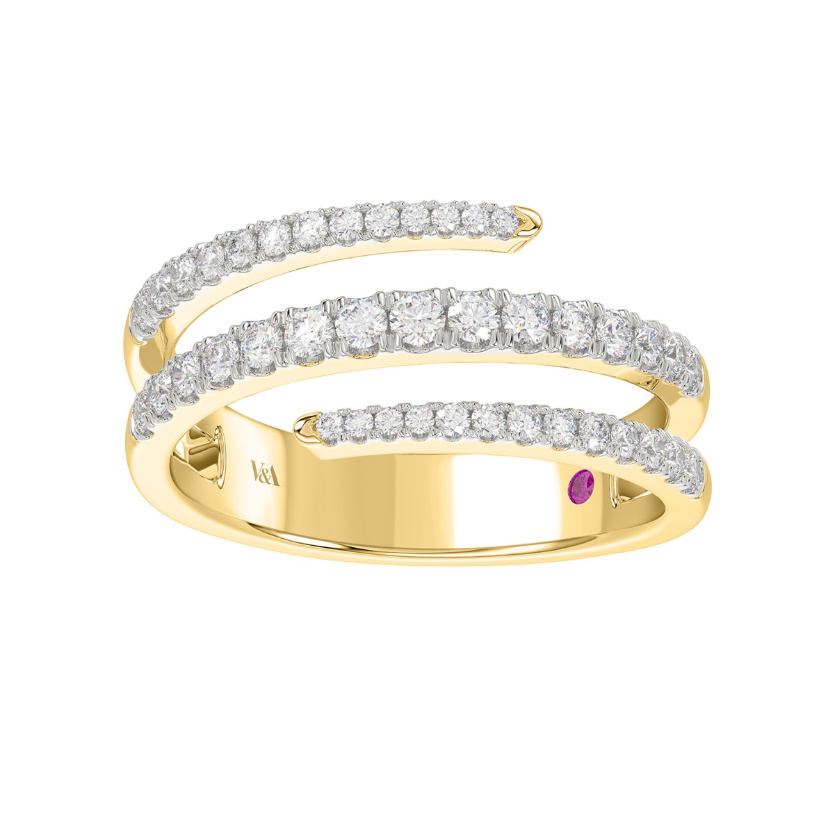 18K YELLOW GOLD 1/2CT ROUND DIAMOND LADIES RING 