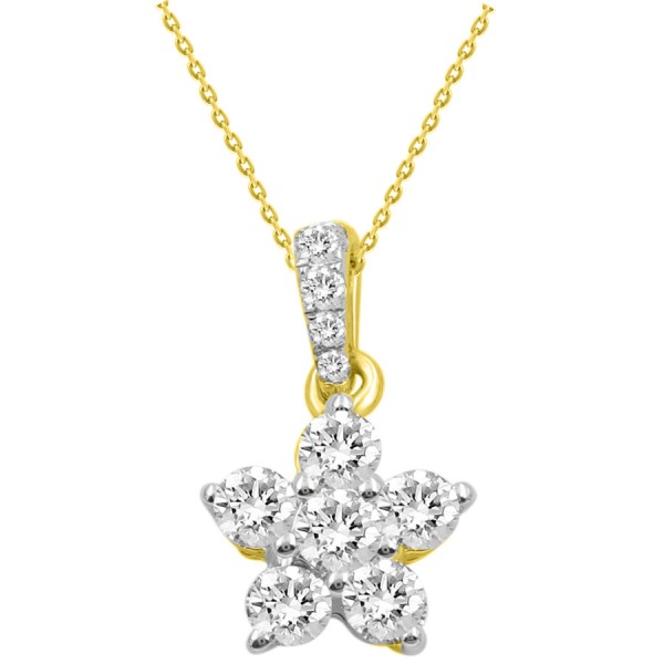 18K YELLOW GOLD 1/3CT ROUND DIAMOND LADIES PENDANT...