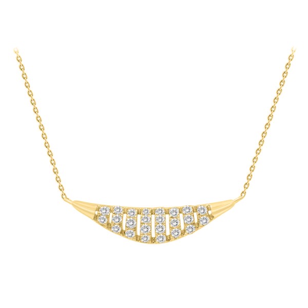 18K YELLOW GOLD 1/4CT ROUND DIAMOND LADIES NECKLAC...