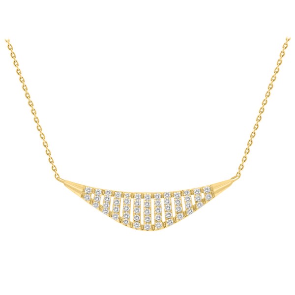 18K YELLOW GOLD 1/2CT ROUND DIAMOND LADIES NECKLAC...