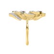 18K YELLOW GOLD 5/8CT ROUND/BAGUETTE DIAMOND LADIES FASHION RING