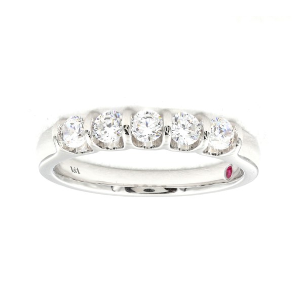 18K WHITE GOLD 1/2CT ROUND DIAMOND LADIES BAND ...