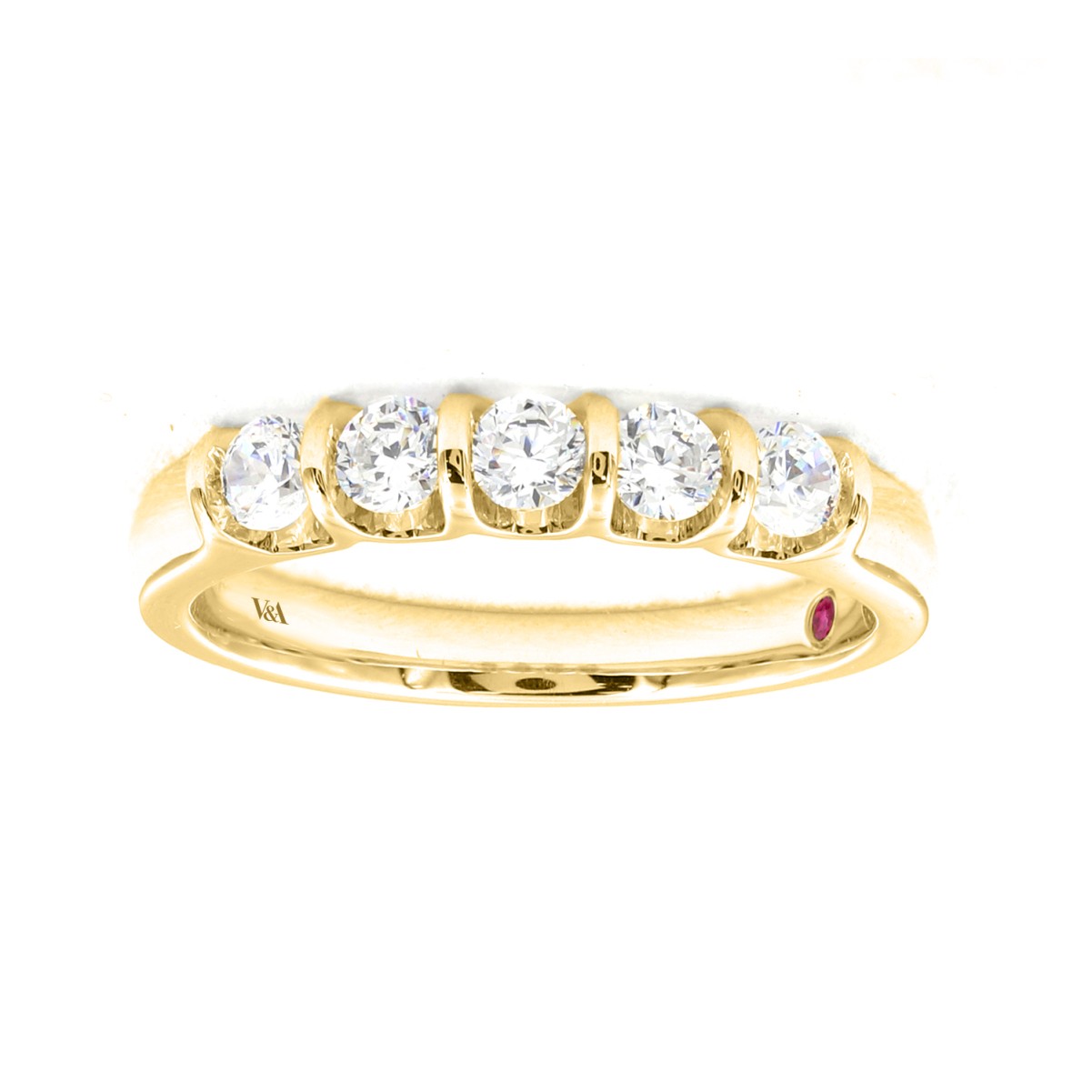 18K YELLOW GOLD 1/2CT ROUND DIAMOND LADIES BAND 