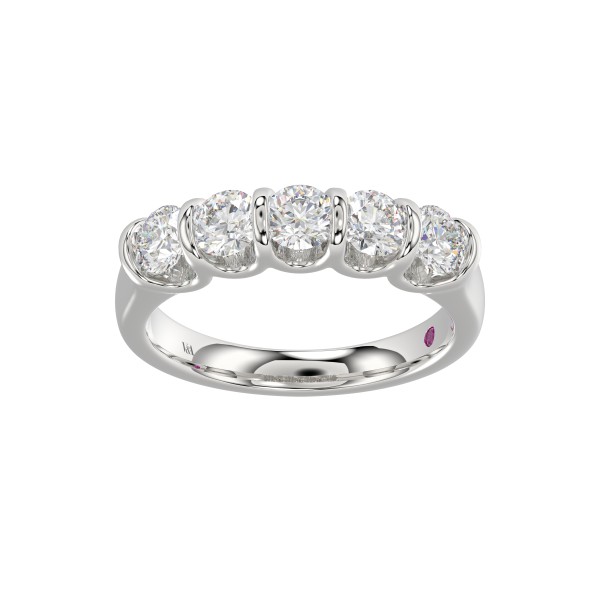 18K WHITE GOLD 1CT ROUND DIAMOND LADIES BAND ...