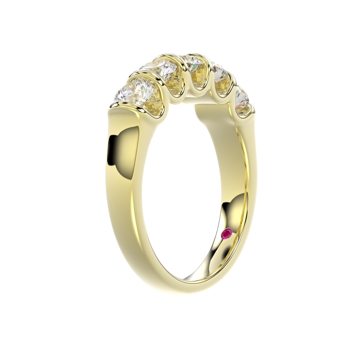 18K YELLOW GOLD 1CT ROUND DIAMOND LADIES BAND 