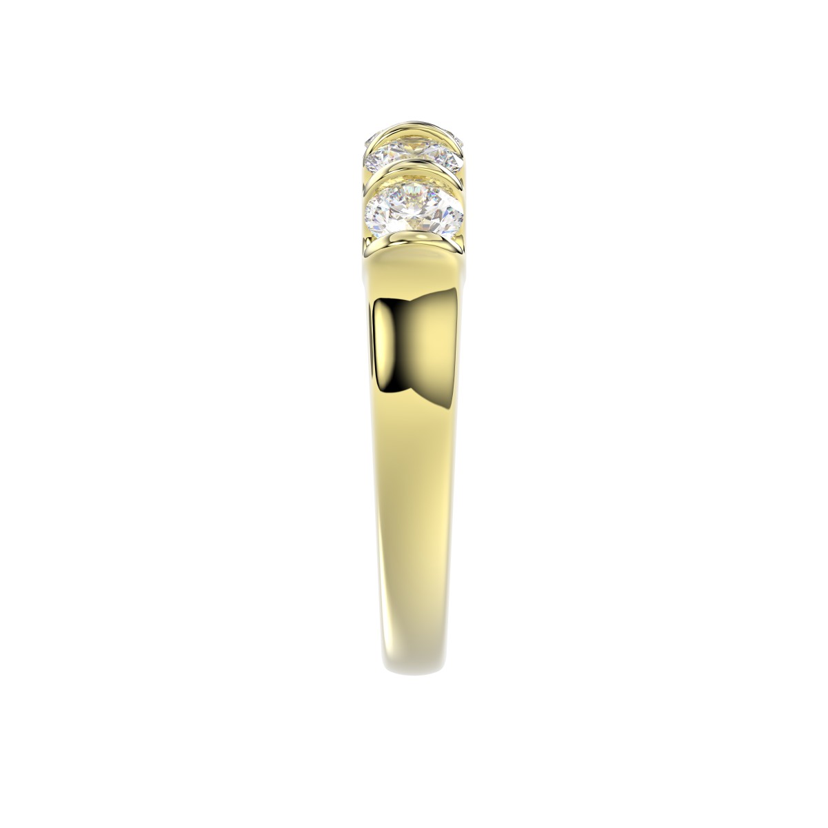 18K YELLOW GOLD 1CT ROUND DIAMOND LADIES BAND 