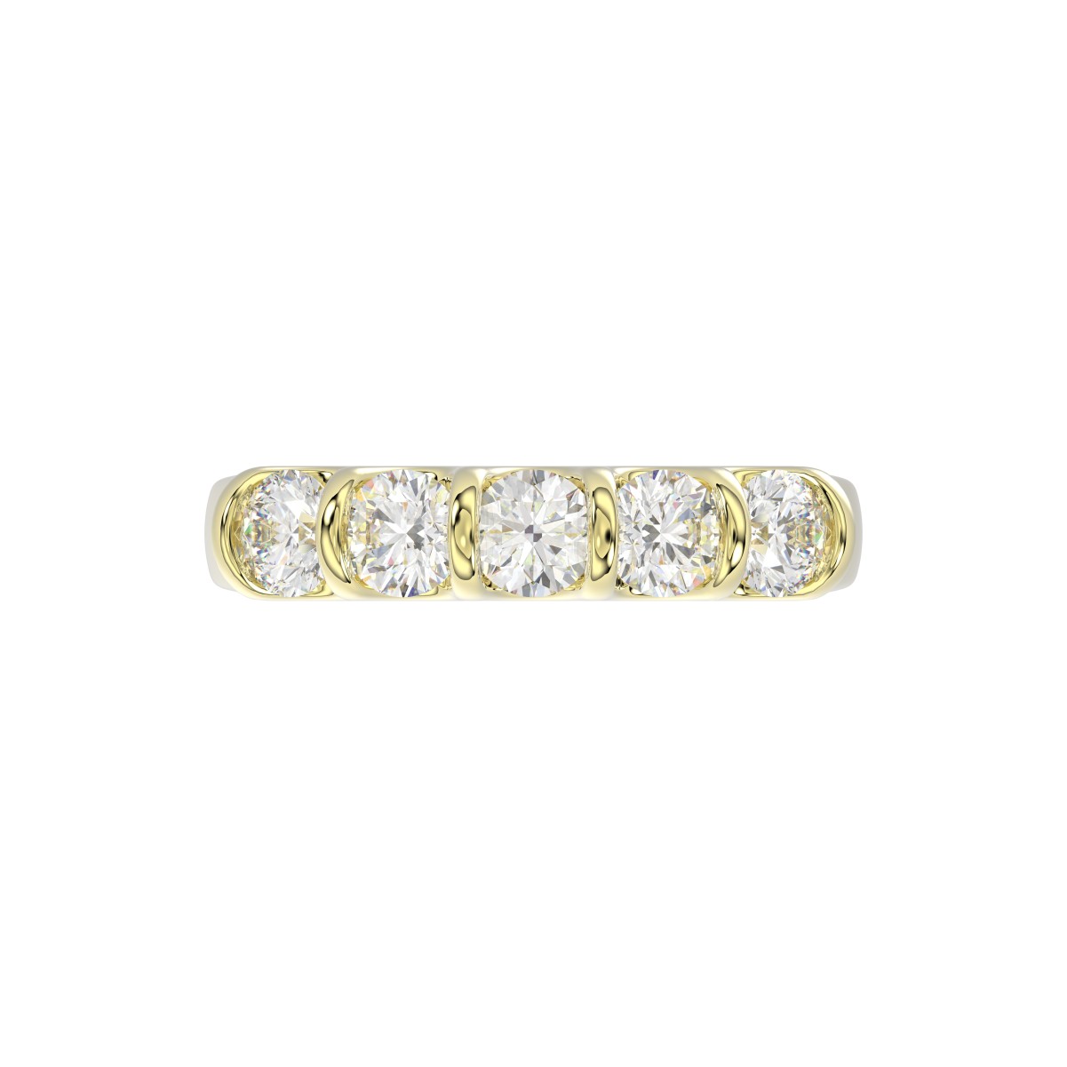 18K YELLOW GOLD 1CT ROUND DIAMOND LADIES BAND 