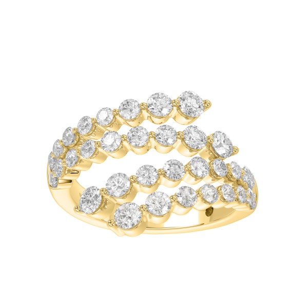 18K YELLOW GOLD 1 3/4CT ROUND DIAMOND LADIES RING...