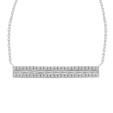 18K WHITE GOLD 1/2CT ROUND/BAGUETTE DIAMOND LADIES PENDANT WITH CHAIN  