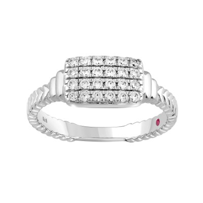 18K WHITE GOLD 1/4CT ROUND DIAMOND LADIES RING