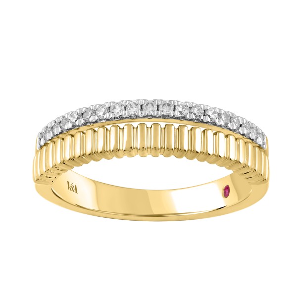 18K YELLOW GOLD 1/5CT ROUND DIAMOND LADIES RING...