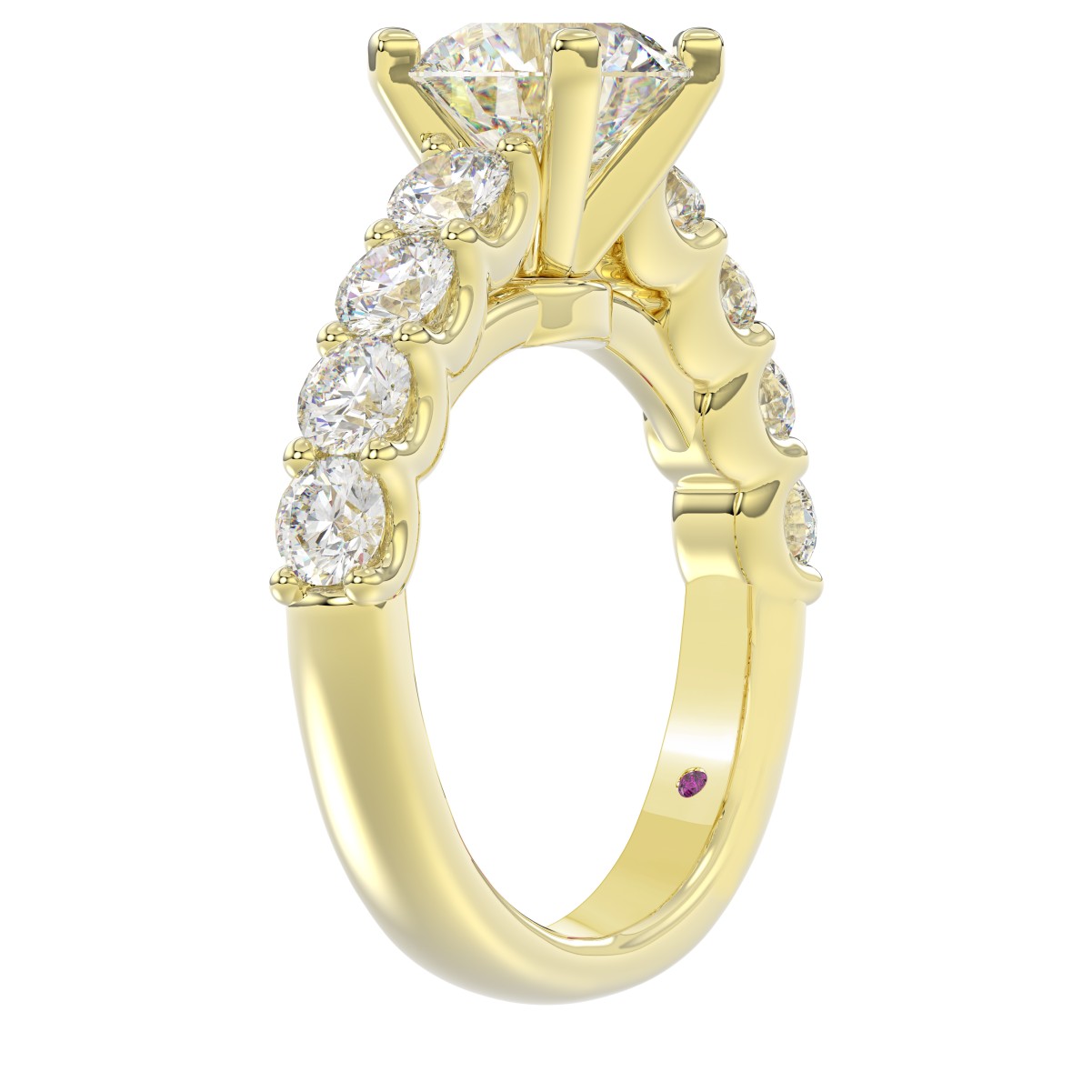 18K YELLOW GOLD 3.00CT ROUND DIAMOND SEMI MOUNT LADIES BRIDAL SET (CENTER STONE ROUND DIAMOND 2.00CT)