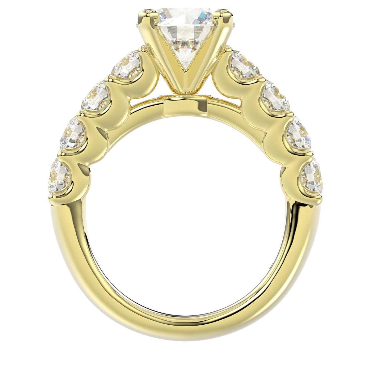 18K YELLOW GOLD 3.00CT ROUND DIAMOND SEMI MOUNT LADIES BRIDAL SET (CENTER STONE ROUND DIAMOND 2.00CT)