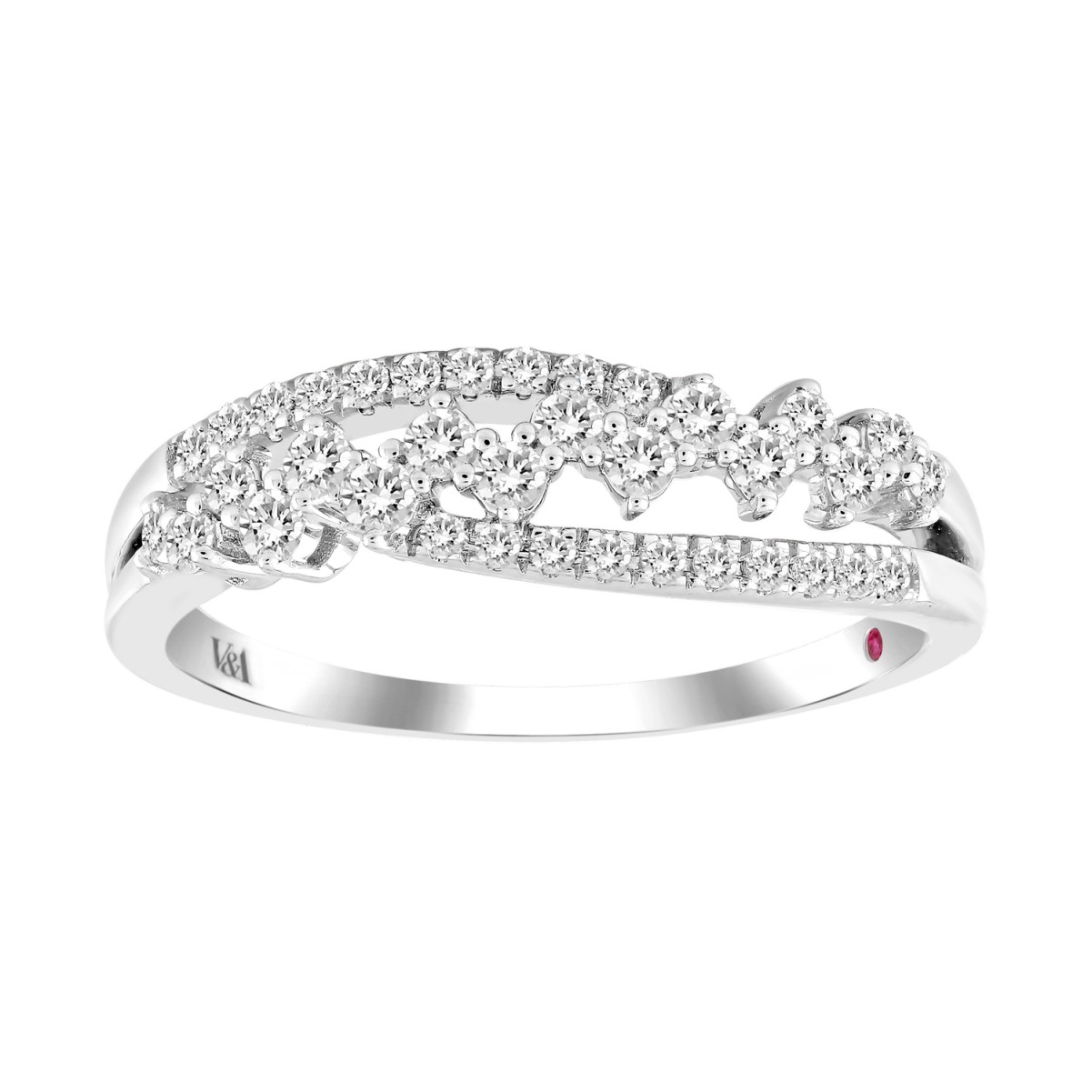 18K WHITE GOLD 1/3CT ROUND DIAMOND LADIES FASHION RING