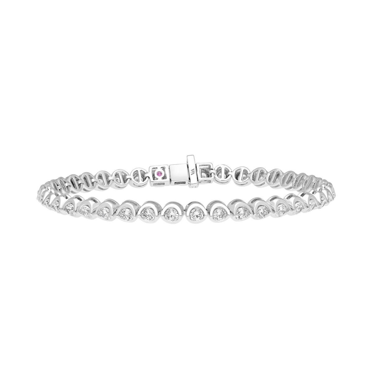 18K WHITE GOLD 3 1/4CT ROUND DIAMOND LADIES BRACELET 