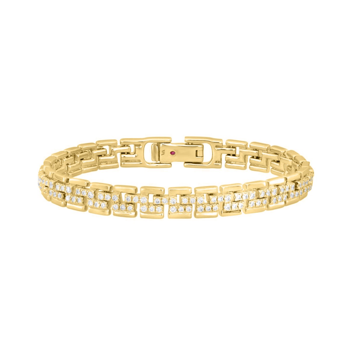 18K YELLOW GOLD 2CT ROUND DIAMOND LADIES BRACELET 